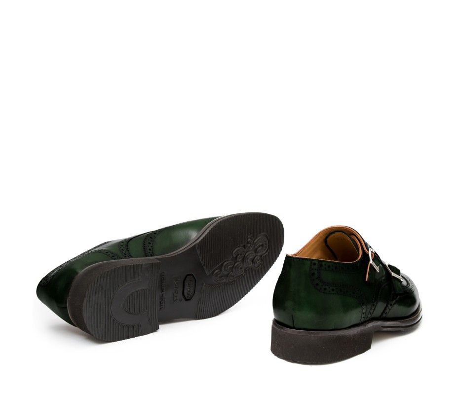 Pakerson DOPPIA FIBBIA SIENA PELLE VERDE TARTARUGA 50% di sconto con spedizione gratuita