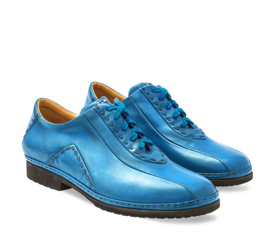 Pakerson DERBY BOLGHERI PELLE AZZURRO CIELO Saldi Di Fabbrica