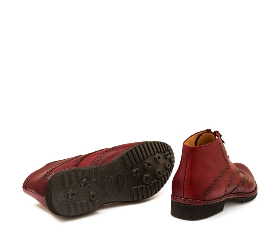 Pakerson POLACCHINO CERTALDO PELLE ROSSO BORDEAUX Soddisfazione Garantita