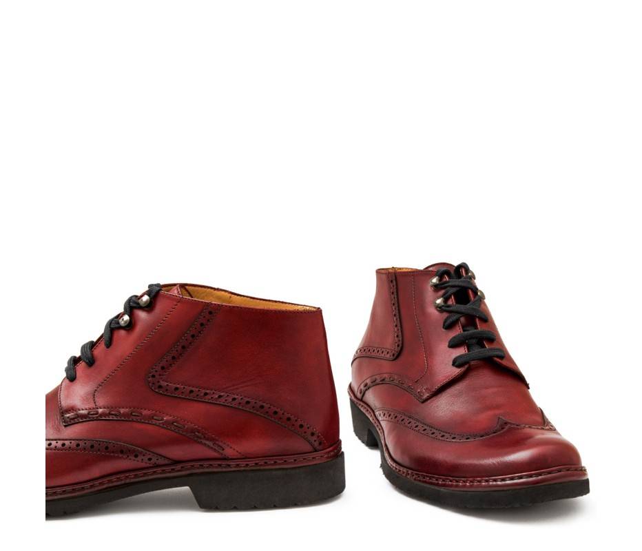 Pakerson POLACCHINO CERTALDO PELLE ROSSO BORDEAUX Soddisfazione Garantita