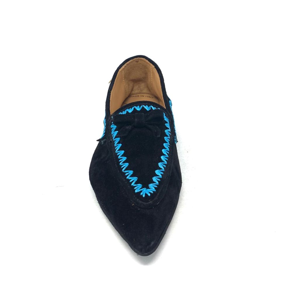 Passion Blanche Grace Scamosciata Nera + Ric Turchese In Vendita
