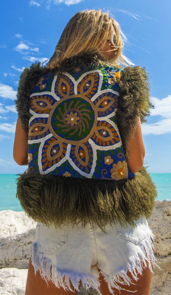 Passion Blanche GILET INDIA MONGOLIA VERDE MILITARE 2025