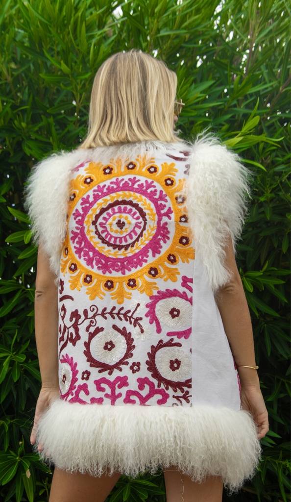 Passion Blanche GILET INDIA H 70 MONGOLIA BIANCA Nuovo