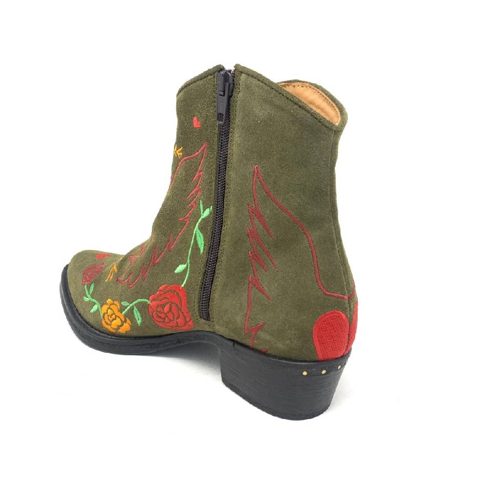 Passion Blanche Texano Scamosciato Verde Militare + Ricamo Aquila Acquista Ora