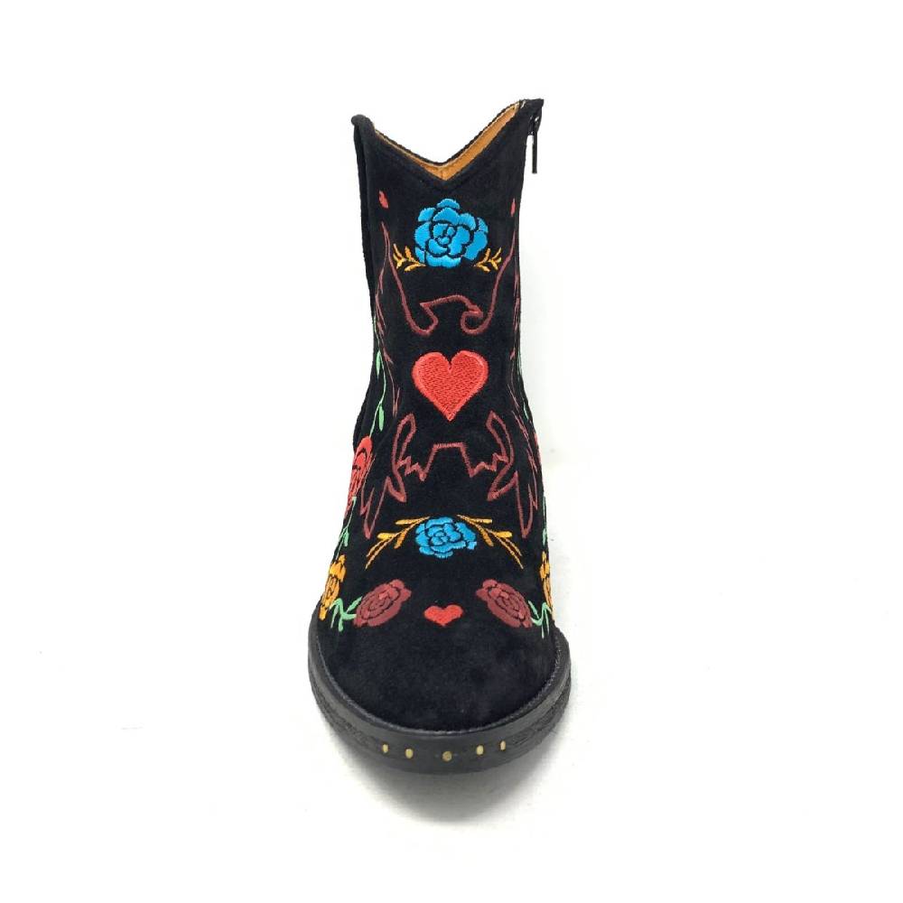 Passion Blanche Texano Scamosciato Nero + Ricamo Aquila Shopping Online