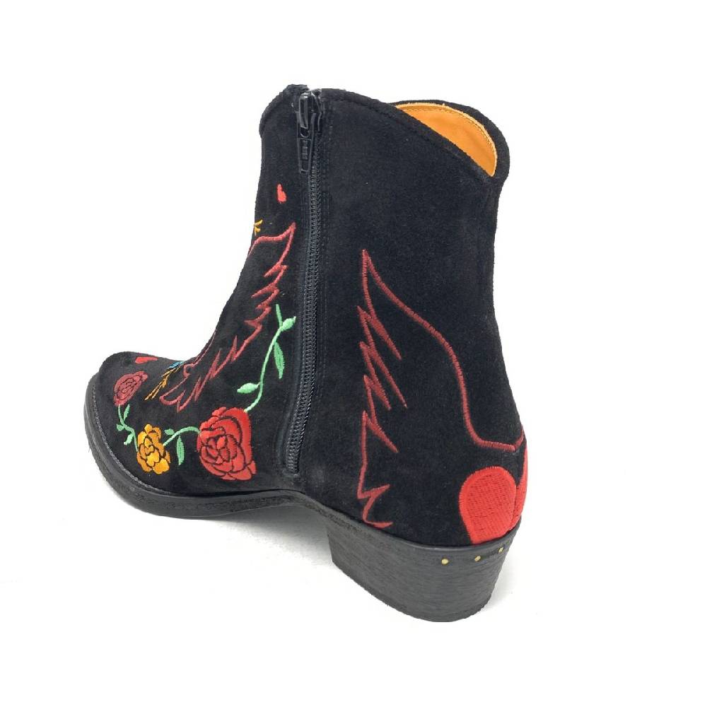 Passion Blanche Texano Scamosciato Nero + Ricamo Aquila Shopping Online