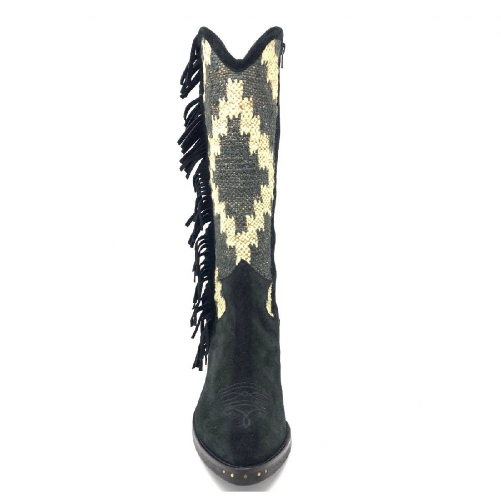 Passion Blanche Texano crosta nera e kilim Suola cuoio Affare Del Giorno