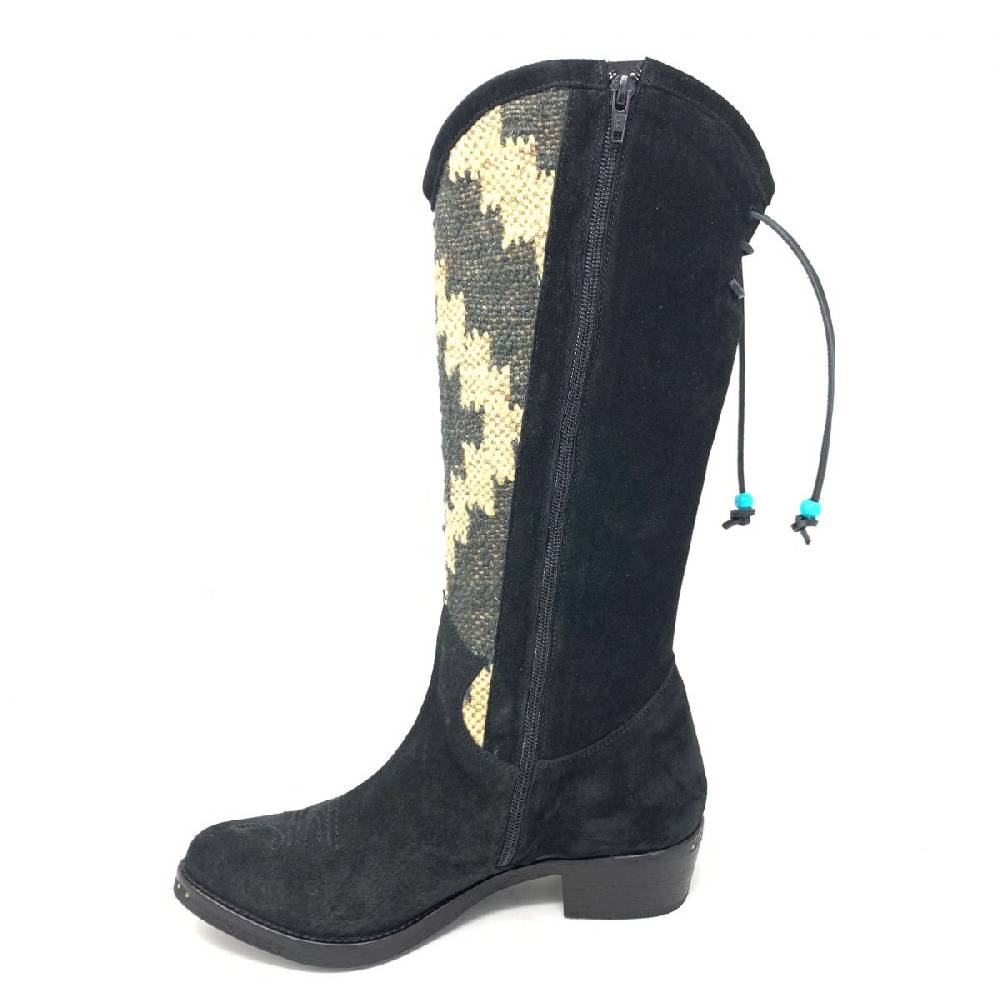 Passion Blanche Texano crosta nera e kilim Suola cuoio Affare Del Giorno