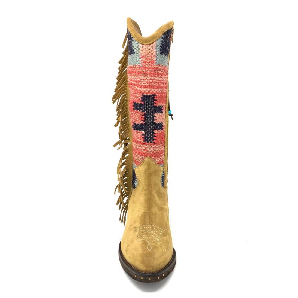 Passion Blanche Texano crosta cammello e kilim Suola cuoio Prezzo Ridotto
