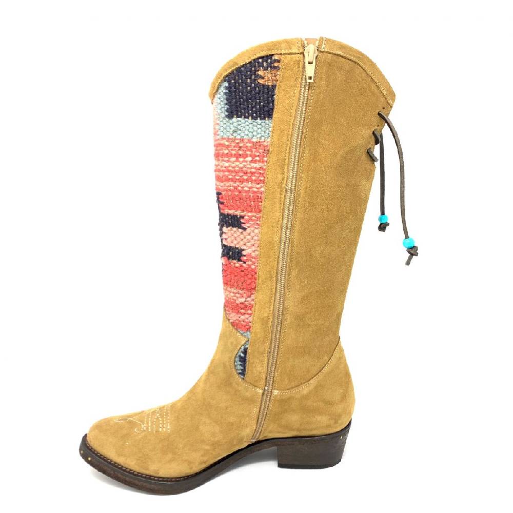 Passion Blanche Texano crosta cammello e kilim Suola cuoio Prezzo Ridotto