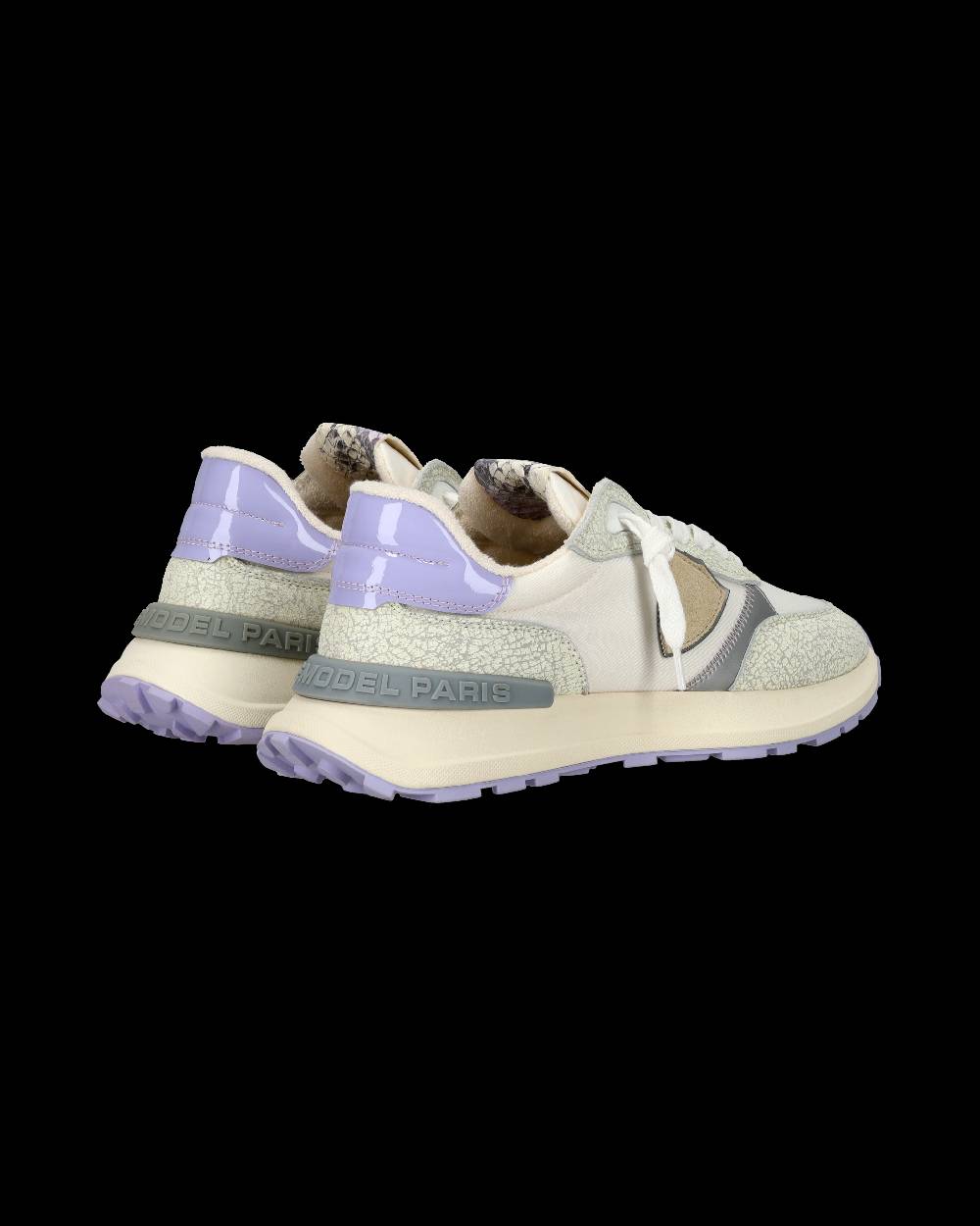 Philippe Model Sneaker sportive Antibes da donna in nylon e pelle - Bianco e viola Nuovo