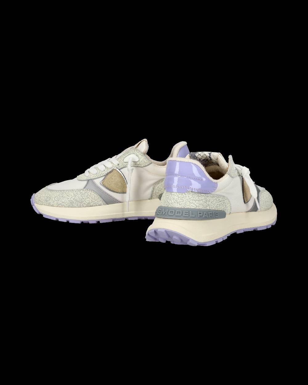 Philippe Model Sneaker sportive Antibes da donna in nylon e pelle - Bianco e viola Nuovo