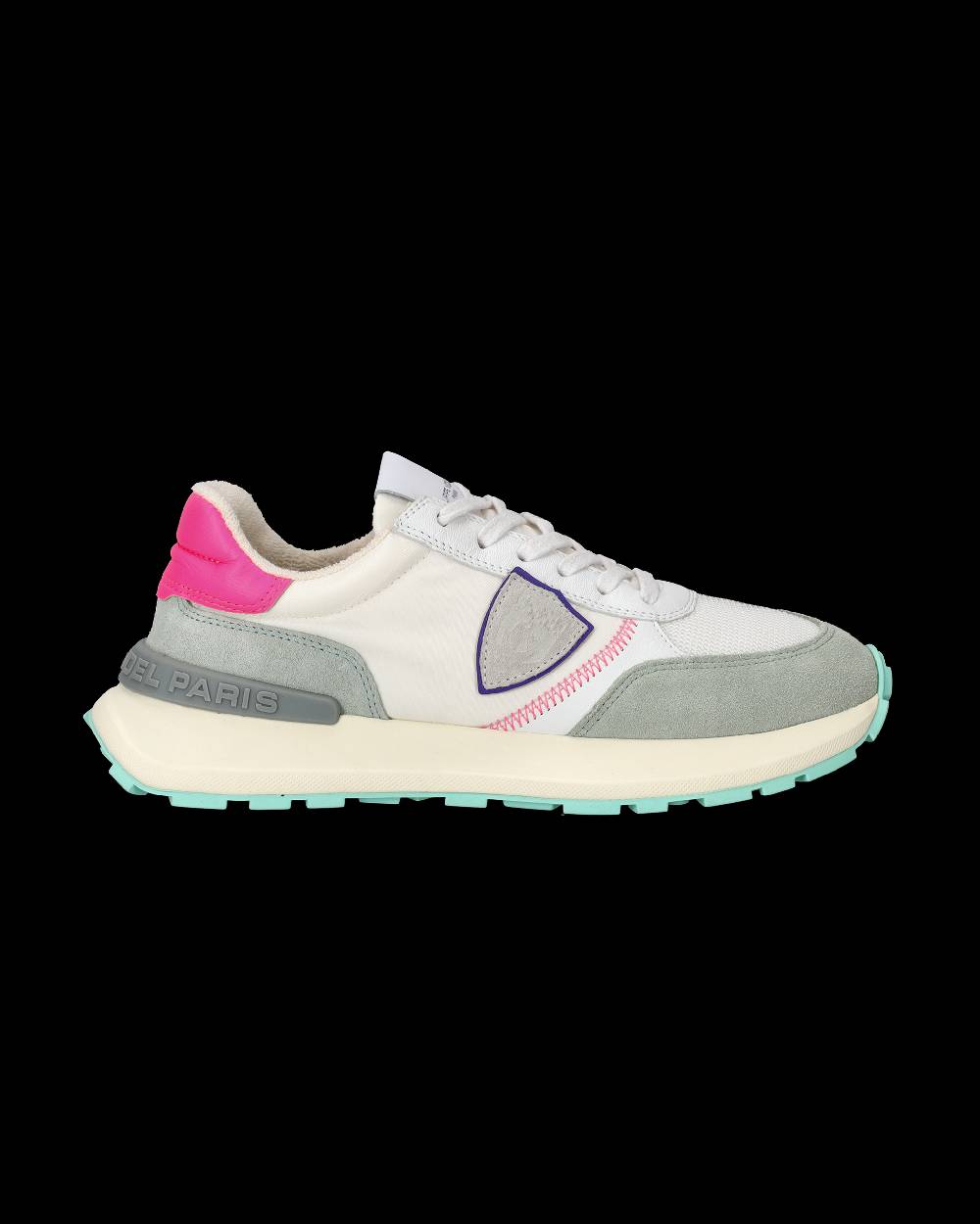 Philippe Model Sneakers Antibes da Donna Bianche e Fucsia in Tessuto Tecnico Sottocosto