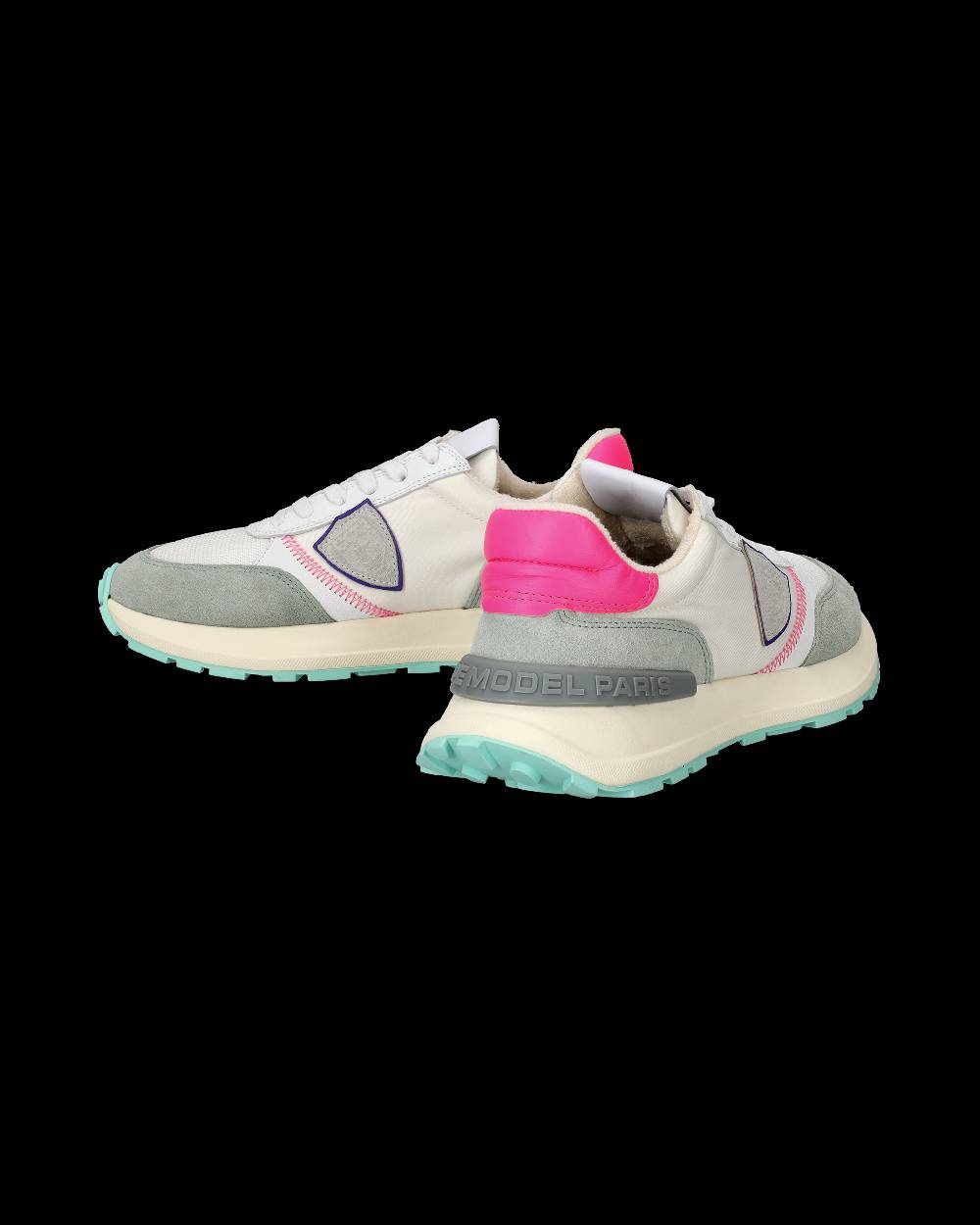 Philippe Model Sneakers Antibes da Donna Bianche e Fucsia in Tessuto Tecnico Sottocosto