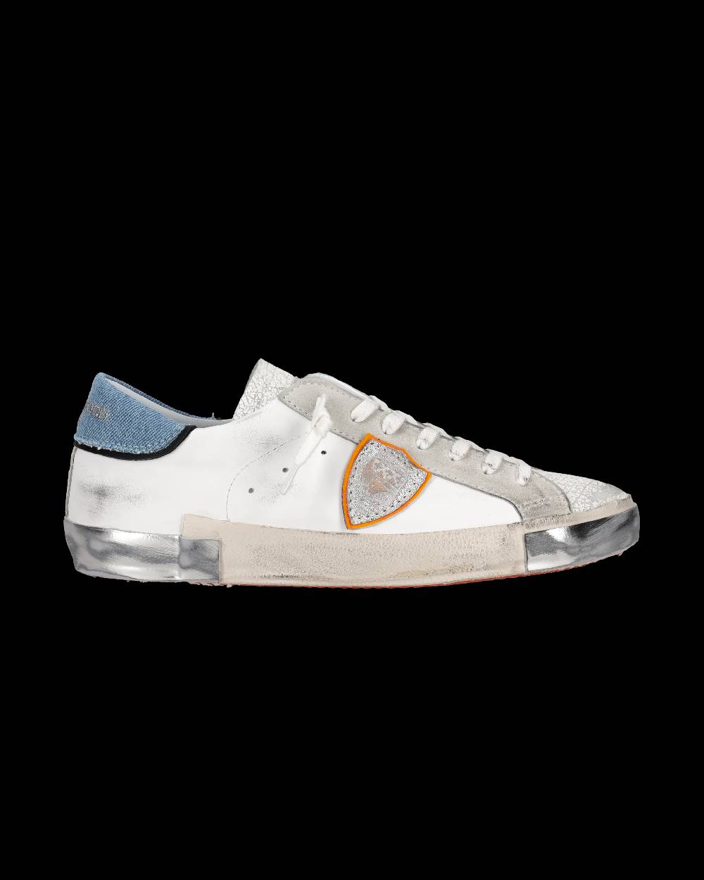Philippe Model Sneaker basse Prsx uomo - bianco e azzurro Sconto