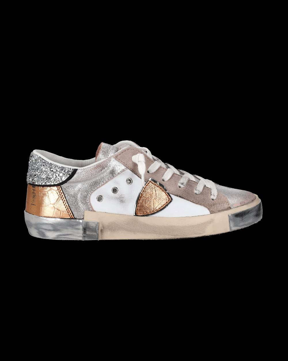 Philippe Model Sneaker basse Paris donna - glitter rosa e bianco Offerta