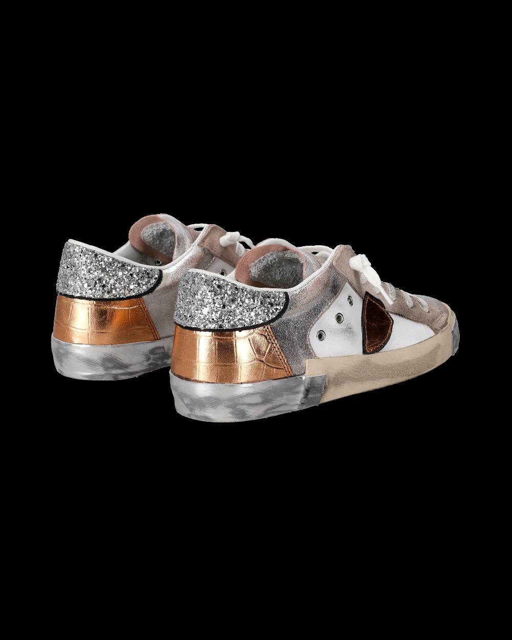 Philippe Model Sneaker basse Paris donna - glitter rosa e bianco Offerta