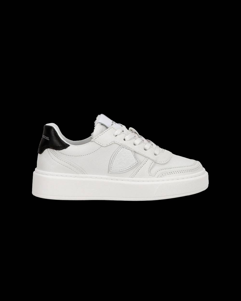 Philippe Model Sneakers basse Nice da Ragazzi in pelle, Bianco Nero In Vendita