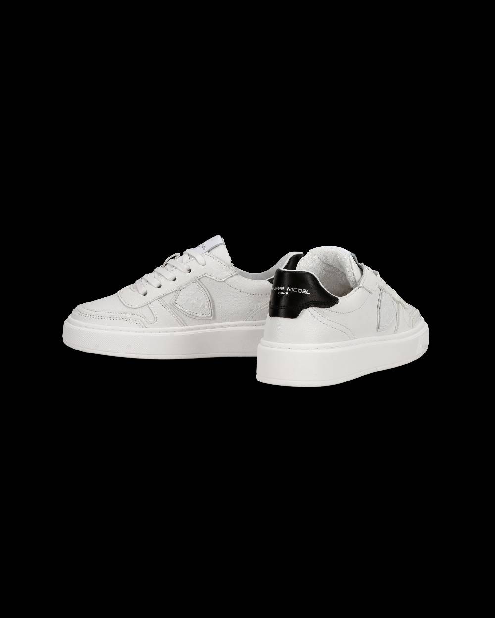 Philippe Model Sneakers basse Nice da Ragazzi in pelle, Bianco Nero In Vendita
