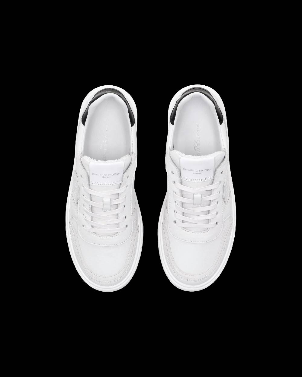 Philippe Model Sneakers Nice da Ragazzi in pelle, Bianco Nero Saldi