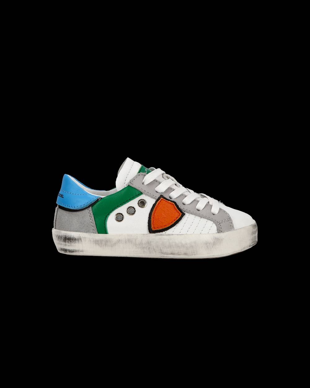 Philippe Model Sneakers basse Paris da Bambino in pelle, Bianco Verde Vendite Flash