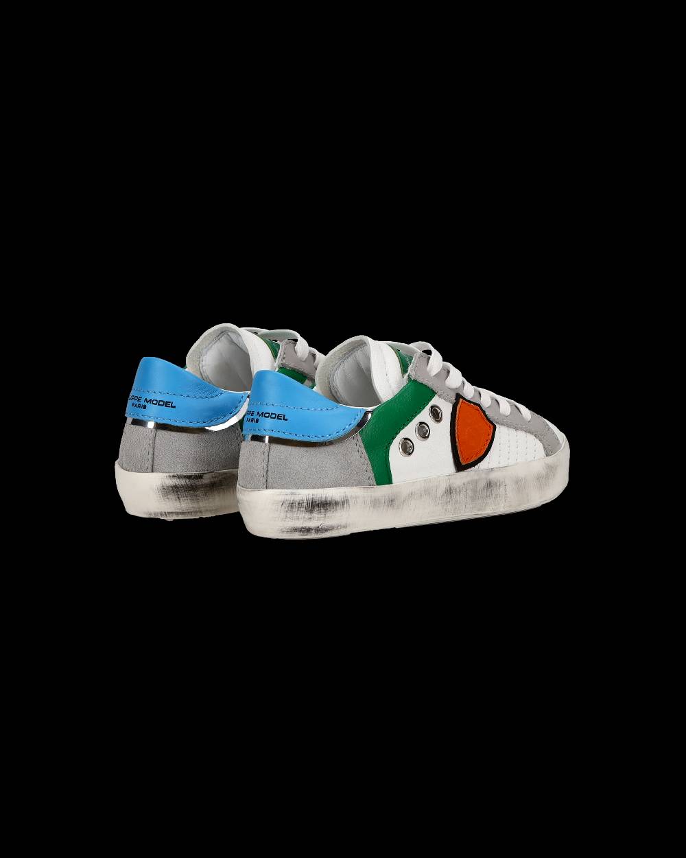 Philippe Model Sneakers basse Paris da Bambino in pelle, Bianco Verde Vendite Flash