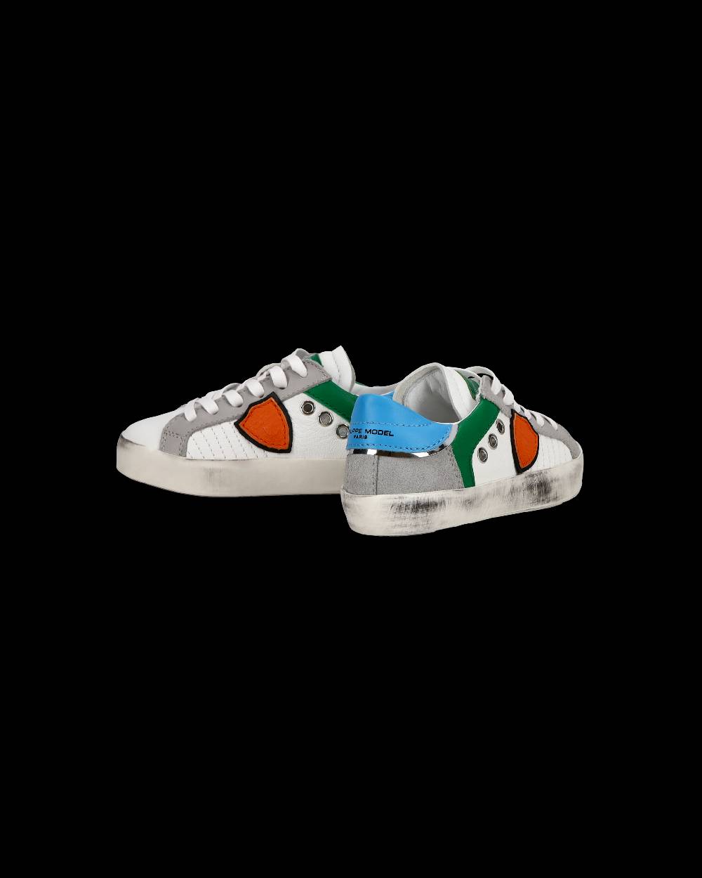 Philippe Model Sneakers basse Paris da Bambino in pelle, Bianco Verde Vendite Flash