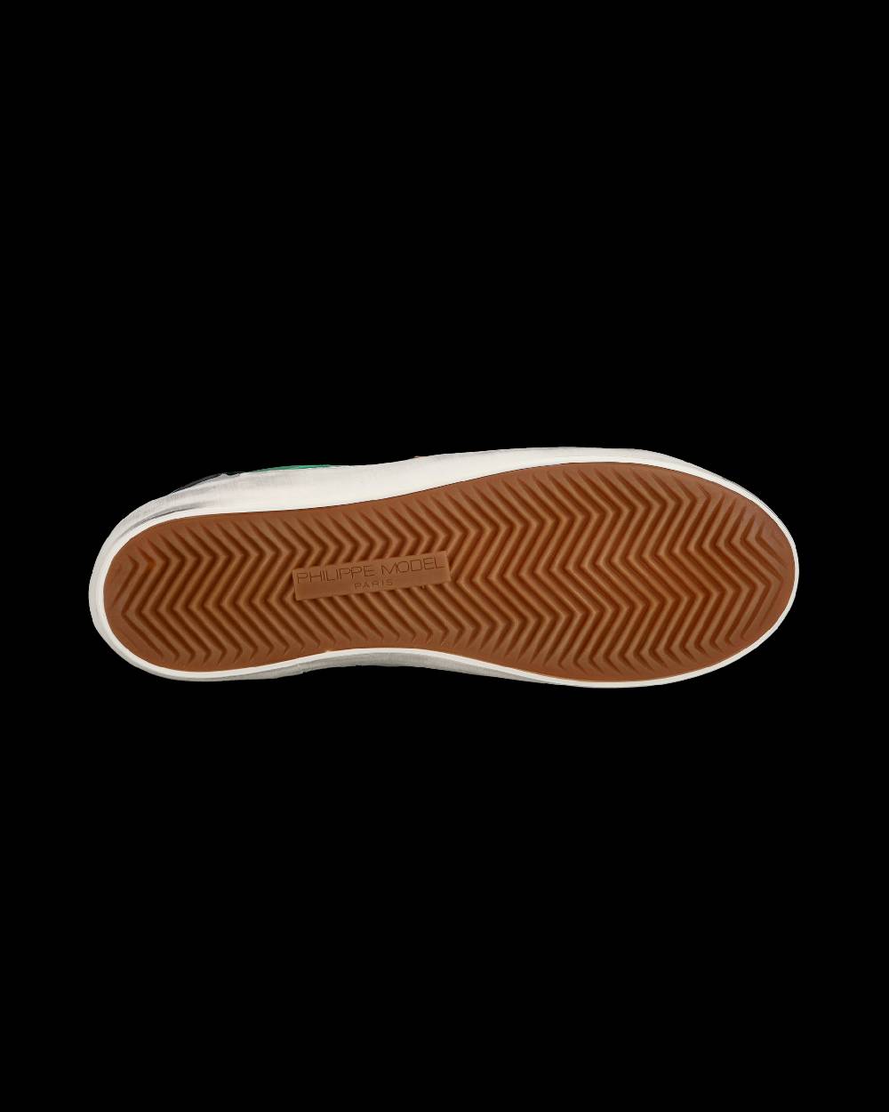 Philippe Model Sneakers basse Paris da Bambino in pelle, Bianco Verde In Saldo