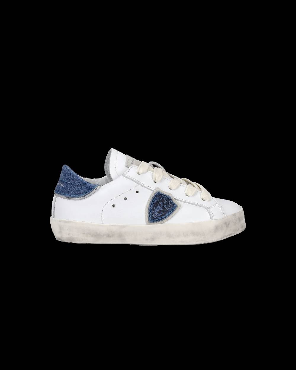 Philippe Model Sneakers da Bambini Prsx basse Bianche e Blu in Pelle Nuova