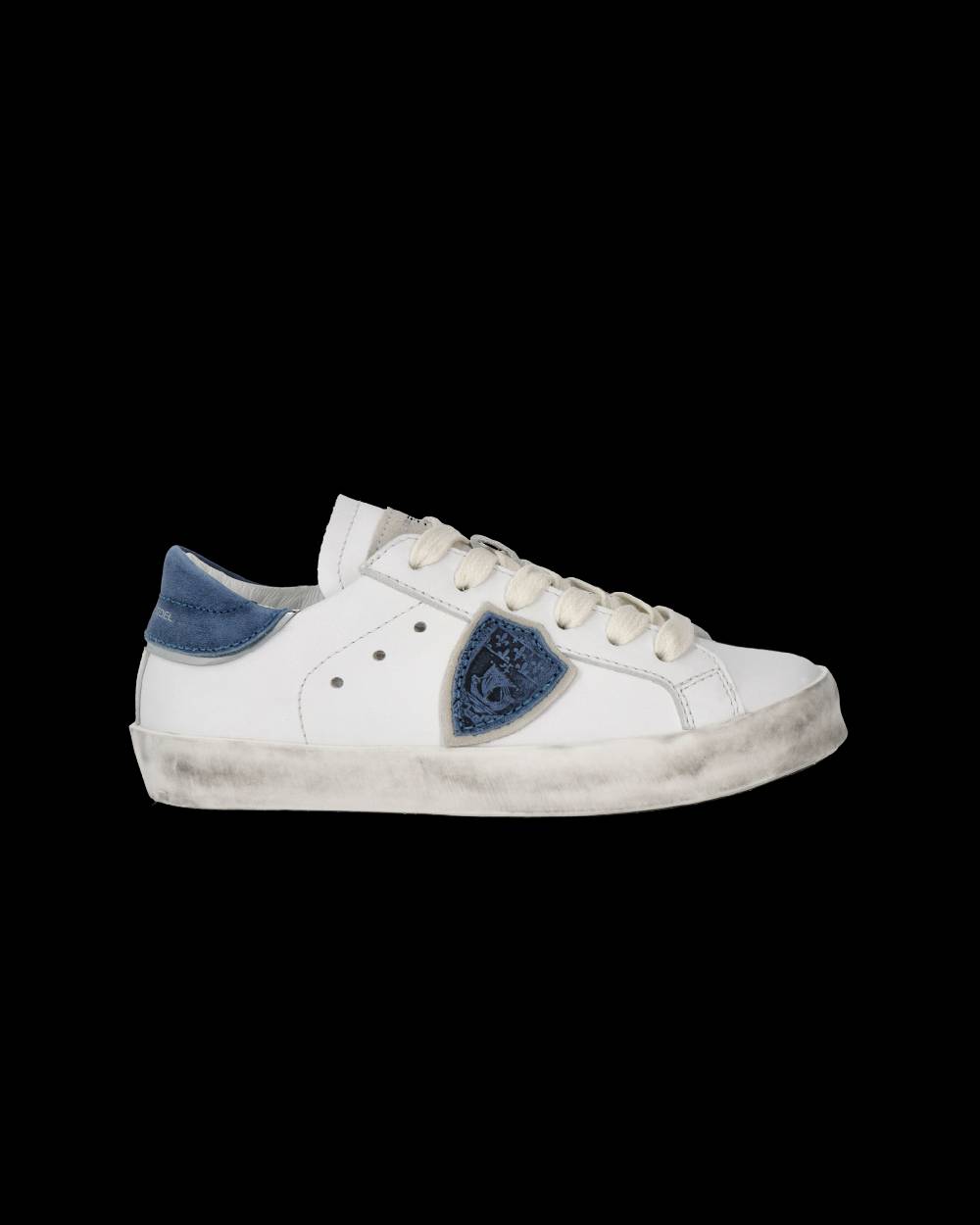 Philippe Model Sneakers Prsx basse da Bambini Bianche e Blu in Pelle Moda