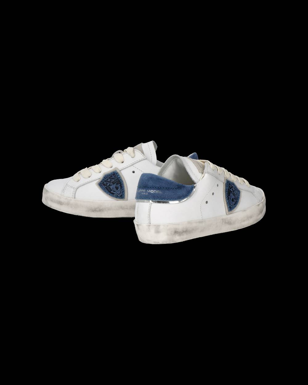 Philippe Model Sneakers Prsx basse da Bambini Bianche e Blu in Pelle Moda