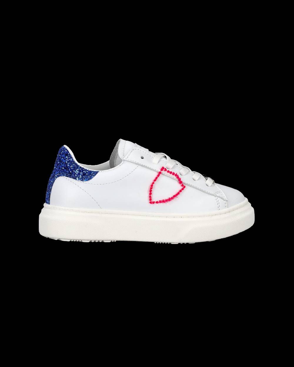 Philippe Model Sneakers Temple da Bambini Bianche e Blu in Pelle Italy