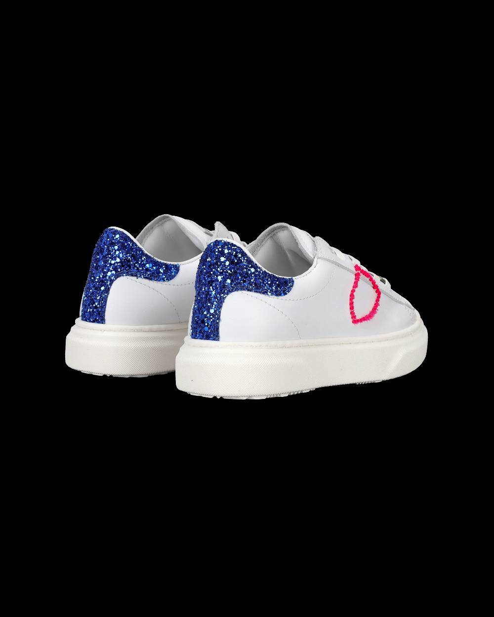 Philippe Model Sneakers Temple da Bambini Bianche e Blu in Pelle Italy