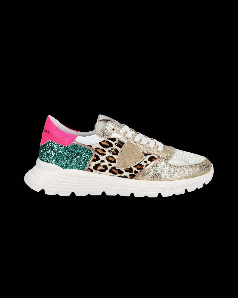 Philippe Model Sneakers basse Trpx Haute da Ragazzo in pelle e glitter, Bianco Verde 2025