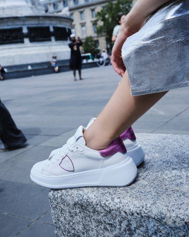Philippe Model Sneaker basse Tres Temple donna - bianco e fucsia Novità