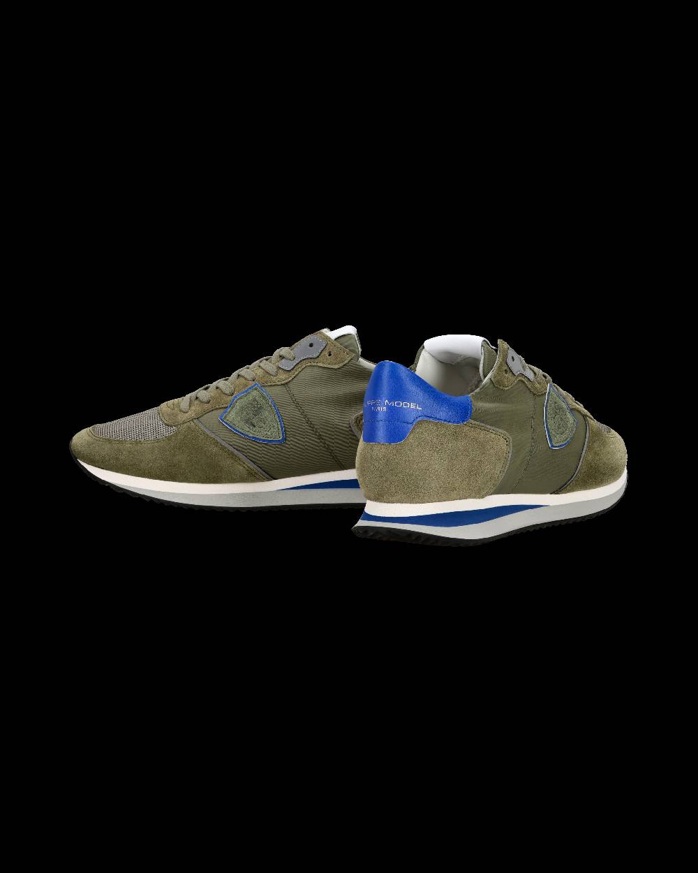 Philippe Model Sneaker casual Trpx da uomo in nylon e pelle - Blu e verde Outlet