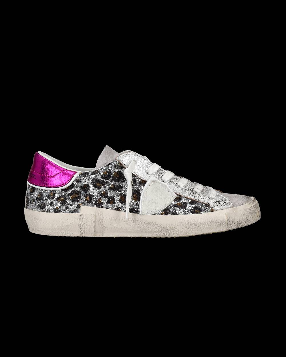 Philippe Model Sneaker bassa PRSX donna - argento, animalier e fucsia In Saldo