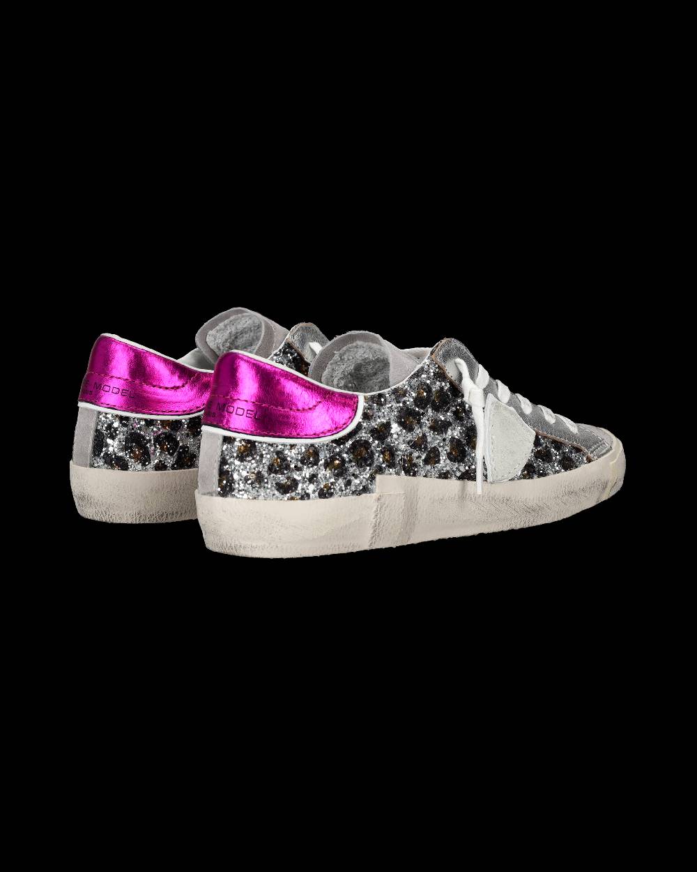 Philippe Model Sneaker bassa PRSX donna - argento, animalier e fucsia In Saldo