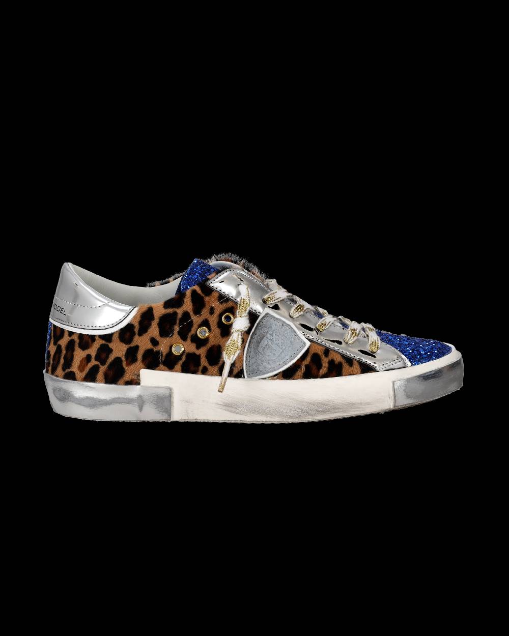 Philippe Model Sneaker basse Paris donna - glitter blu e argento Italy