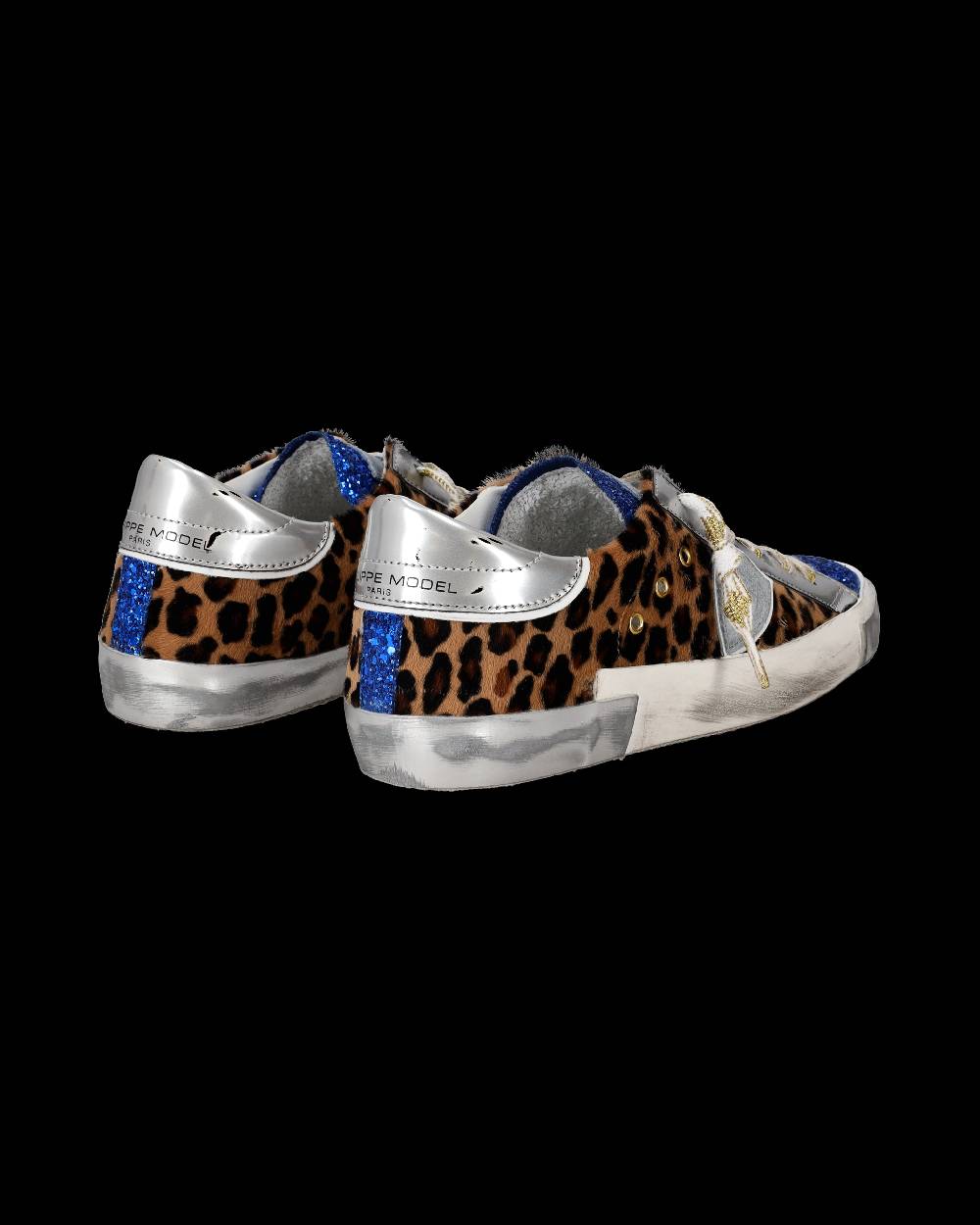 Philippe Model Sneaker basse Paris donna - glitter blu e argento Italy