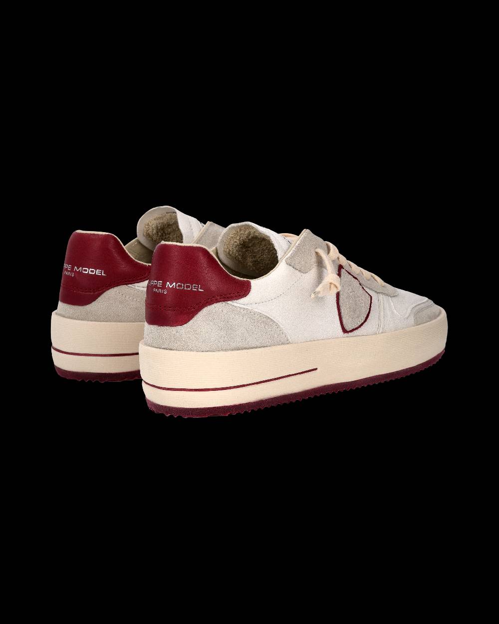 Philippe Model Sneaker Nice Uomo, Bianco e Bordeaux Outlet