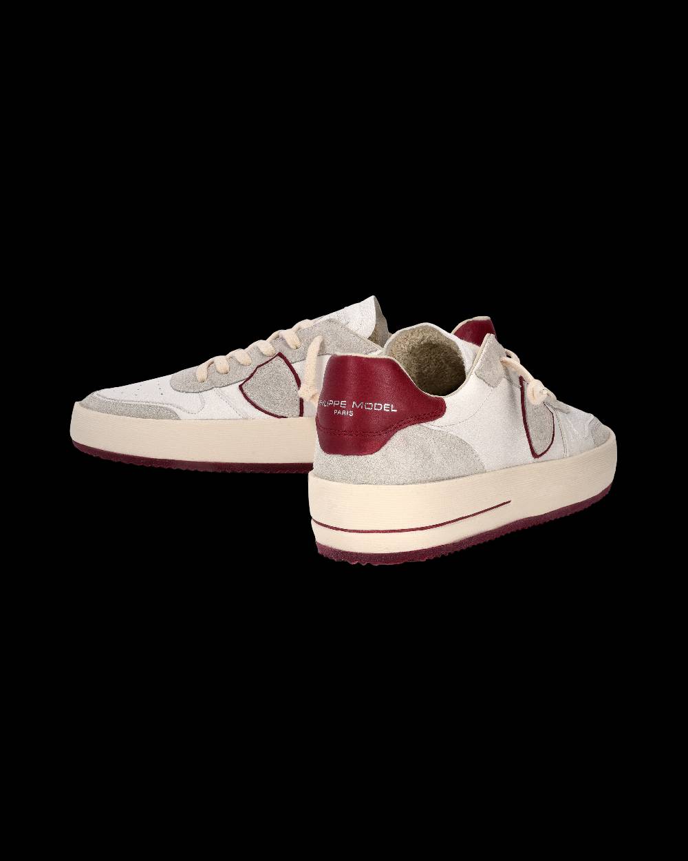 Philippe Model Sneaker Nice Uomo, Bianco e Bordeaux Outlet