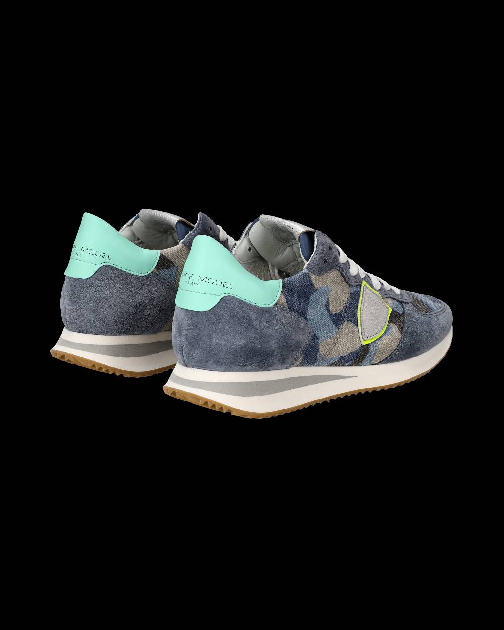 Philippe Model Sneakers Trpx da Donna Blu e Gialle in Tessuto Tecnico In Linea