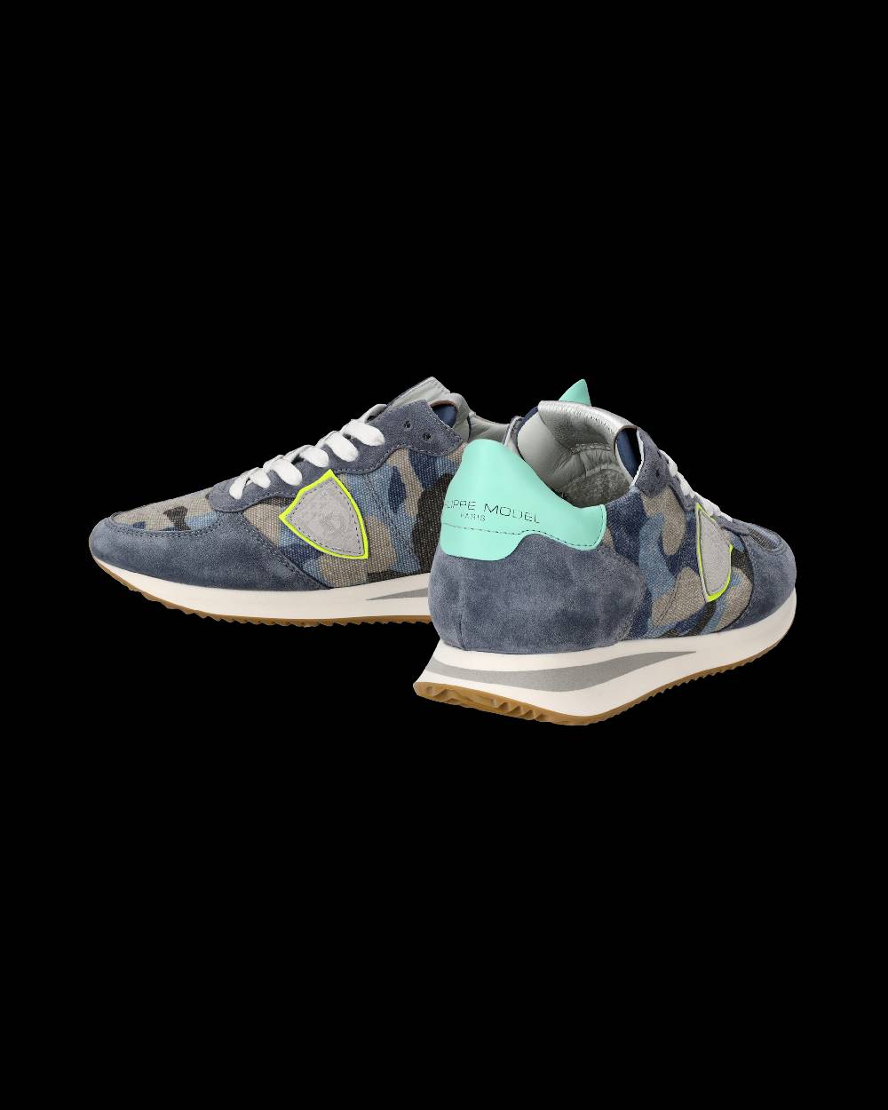 Philippe Model Sneakers Trpx da Donna Blu e Gialle in Tessuto Tecnico In Linea