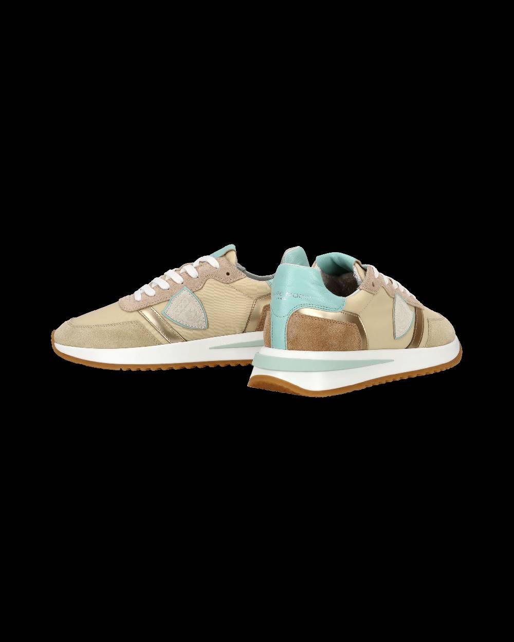 Philippe Model Sneaker casual Tropez 2.1 da donna in nylon e pelle - Turchese e beige Qualità