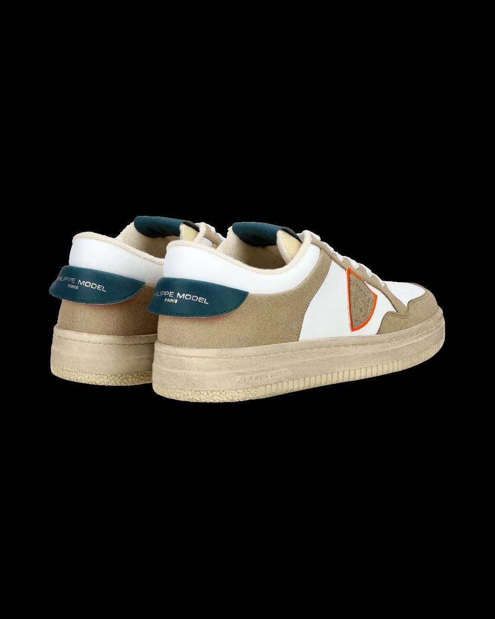 Philippe Model Sneaker streetwear Lyon da uomo in pelle riciclata - Bianco, verde e arancione Affare Del Giorno