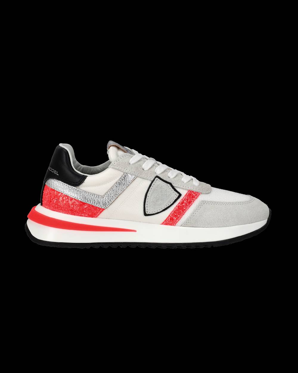 Philippe Model Sneakers Tropez 2.1 Donna Bianche e Arancioni in Pelle Scamosciata Sottocosto
