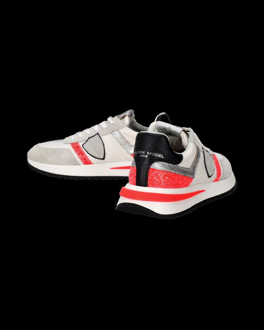 Philippe Model Sneakers Tropez 2.1 Donna Bianche e Arancioni in Pelle Scamosciata Sottocosto
