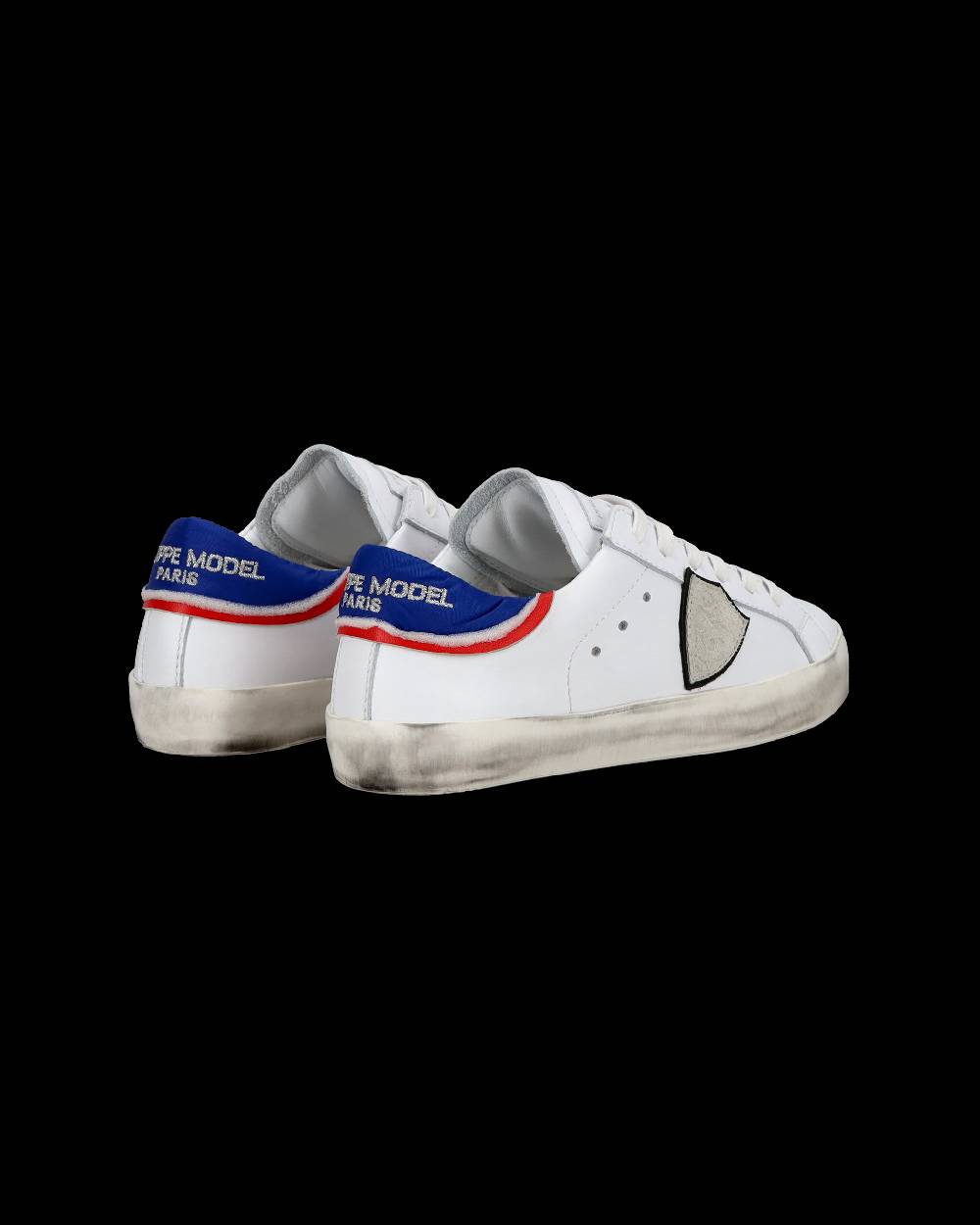 Philippe Model Junior Paris Low-Top Sneakers in Leather, White Blue Convenienza