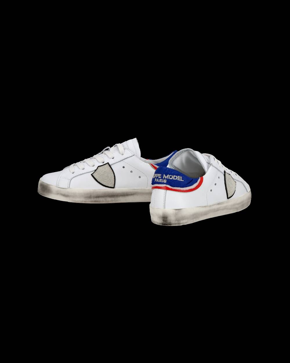 Philippe Model Junior Paris Low-Top Sneakers in Leather, White Blue Convenienza